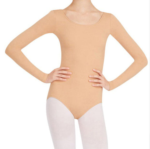 Adult Long Sleeve Nude Color Leotard, Dancewear